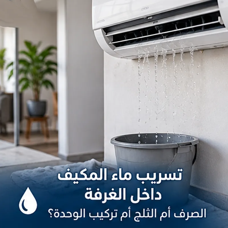 فحص تسريب الماء من المكيف داخل الغرفة